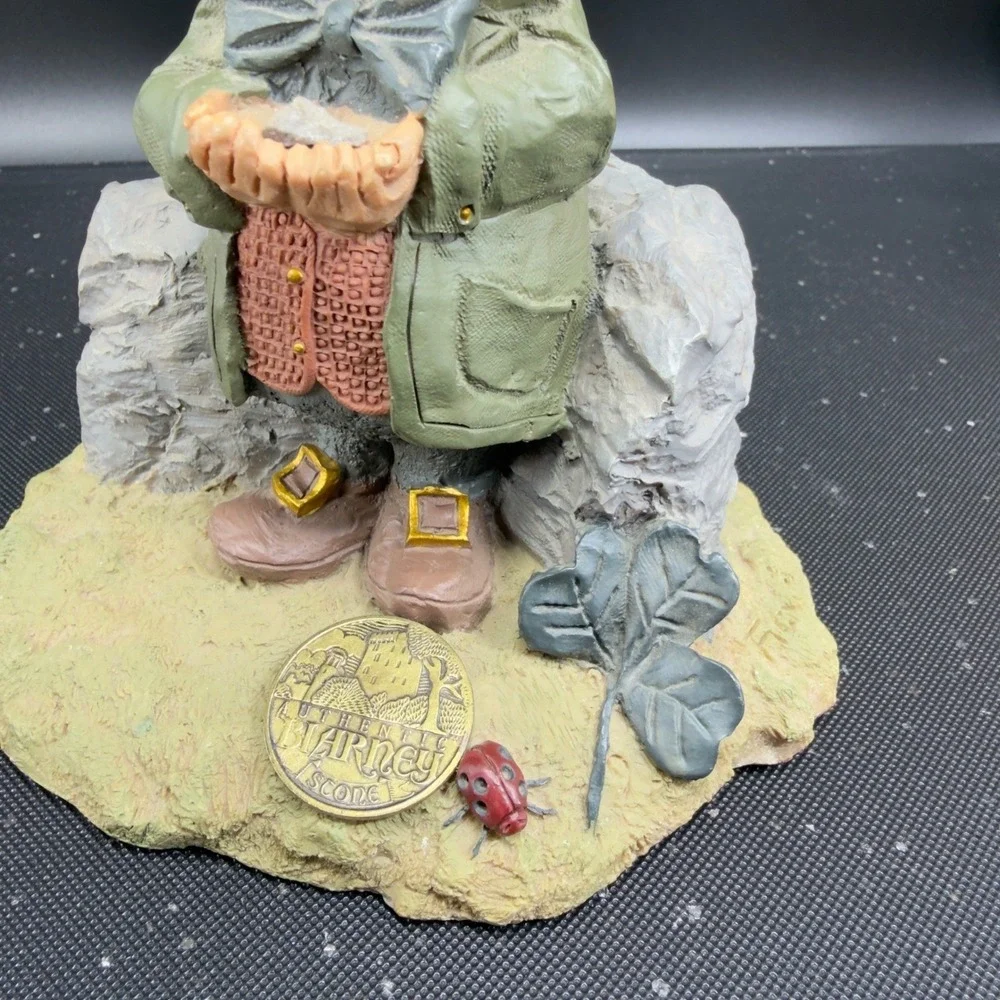 Fionn Leprechaun Figurine Blarney Stone Lucky Clover Ladybug Irish Figurine VTG‎